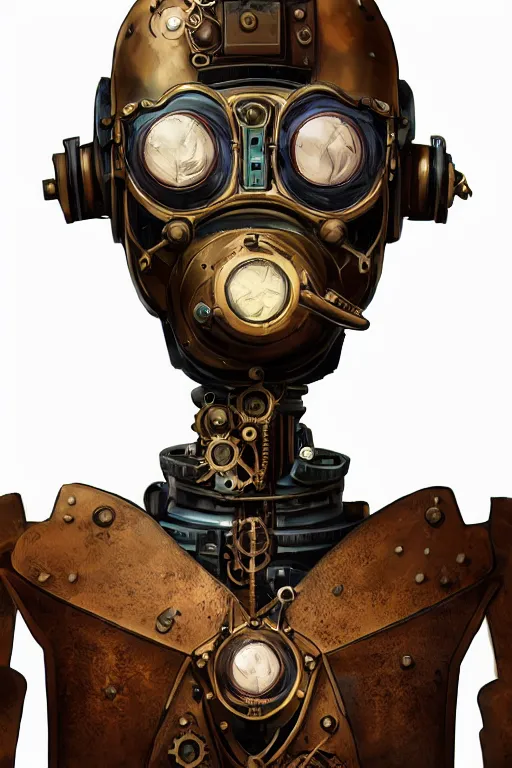 Image similar to steampunk helmet fantasy art mask robot ninja stylized digital illustration sharp focus, elegant intricate digital painting artstation concept art global illumination ray tracing advanced technology chaykin howard and campionpascale and cooke darwyn and davis jack