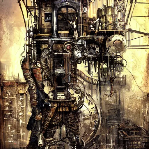 Image similar to steampunk city by russ mills