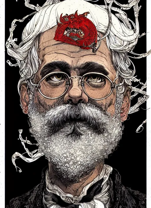 Prompt: portrait of marx painted in ian mcque style drawn by vania zouravliov and takato yamamoto, inspired by gods, intricate acrylic gouache painting, high detail, sharp high detail, artstation