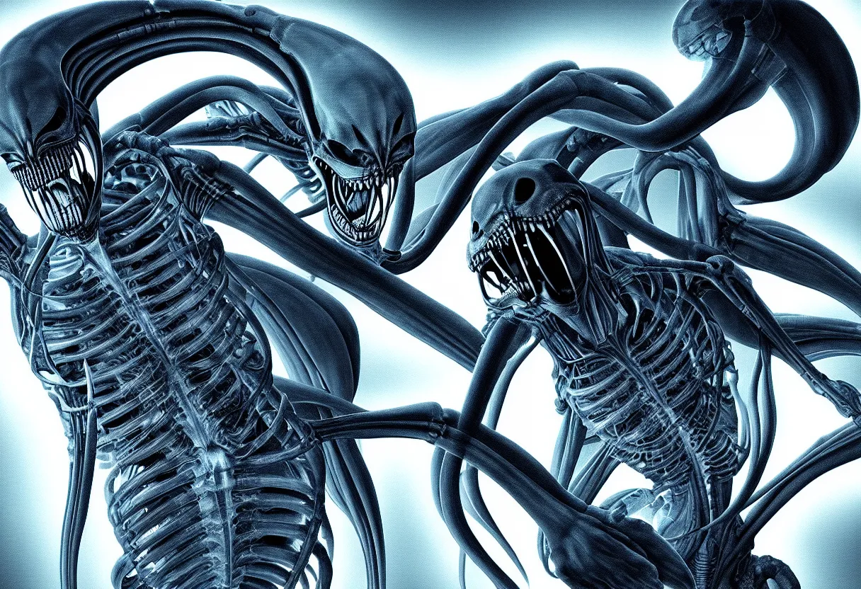 Image similar to x - ray of a xenomorph