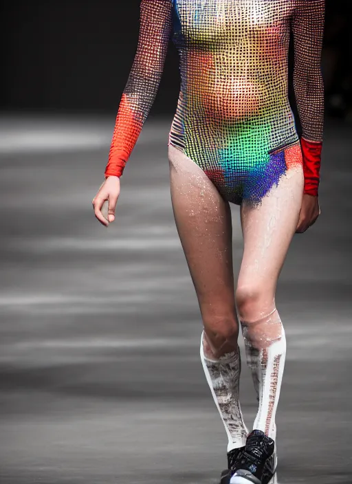 Prompt: hyperrealistic and heavy detailed adidas avant garde runway show of movie the fifth element, leica sl 2 5 0 mm, vivid color, high quality, high textured, real life