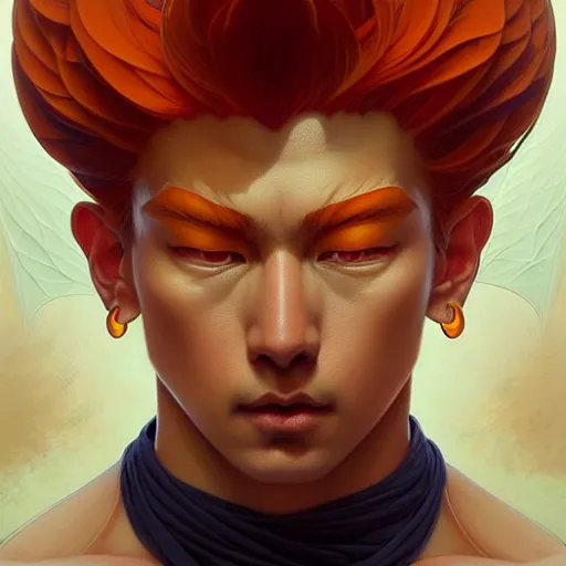 Prompt: symmetry!! intense portrait of sangoku, intricate, elegant, highly detailed, my rendition, digital painting, artstation, concept art, smooth, sharp focus, illustration, art by artgerm and greg rutkowski and alphonse mucha