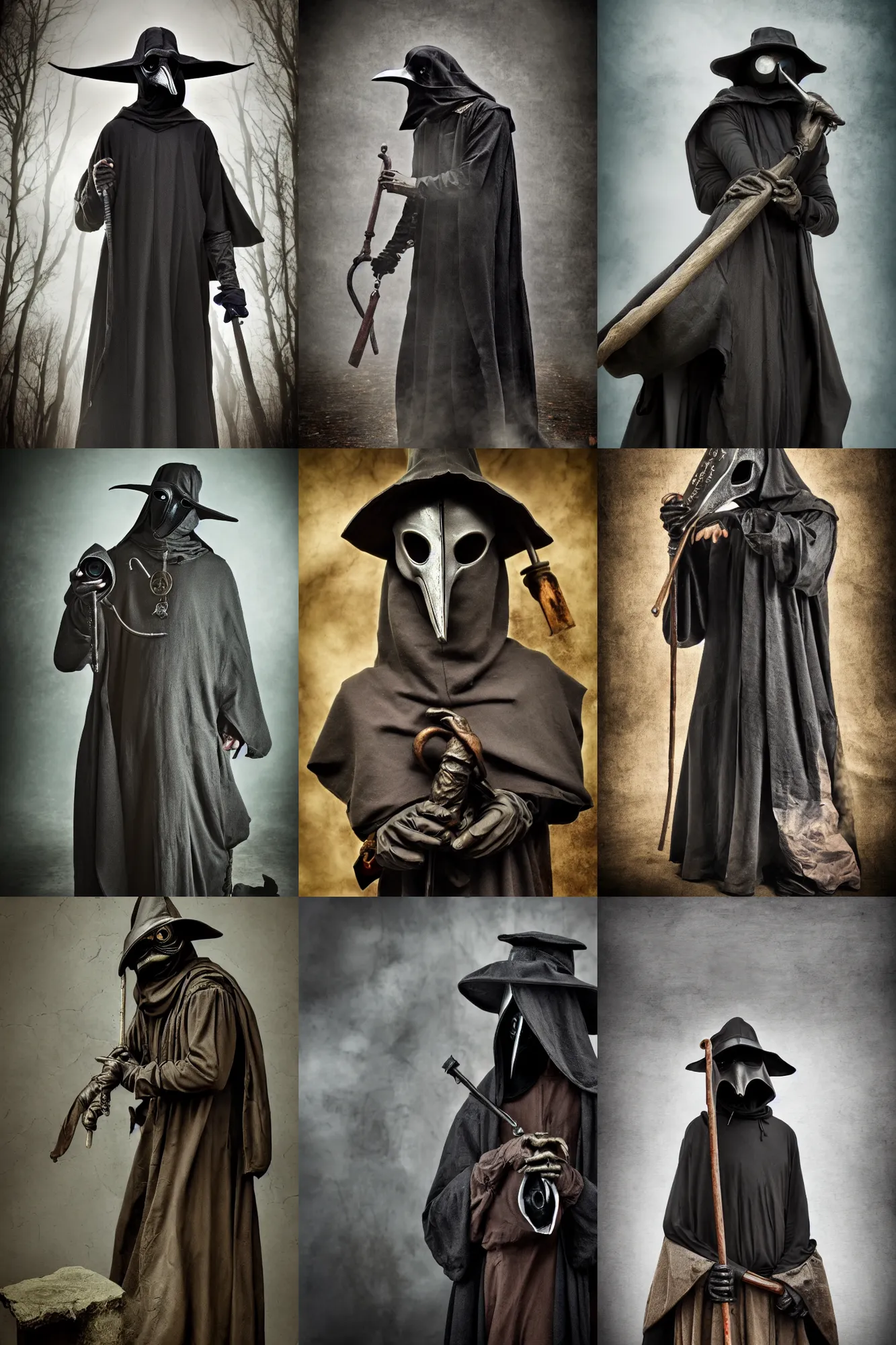 Prompt: full picture of a Plague doctor, HD, 50mm, Awar winning photography, Dark Fantasy