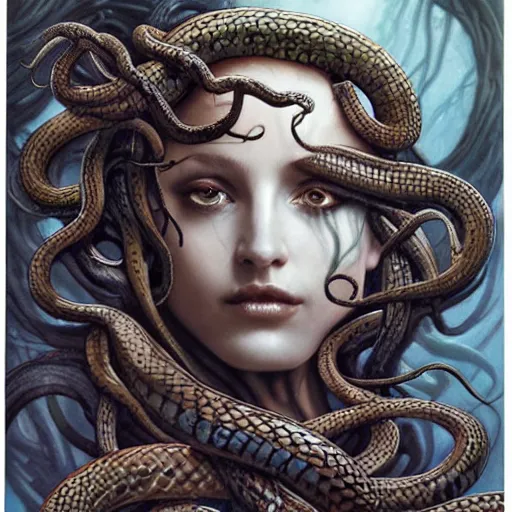 medusa with snake hair by charlie bowater and titian