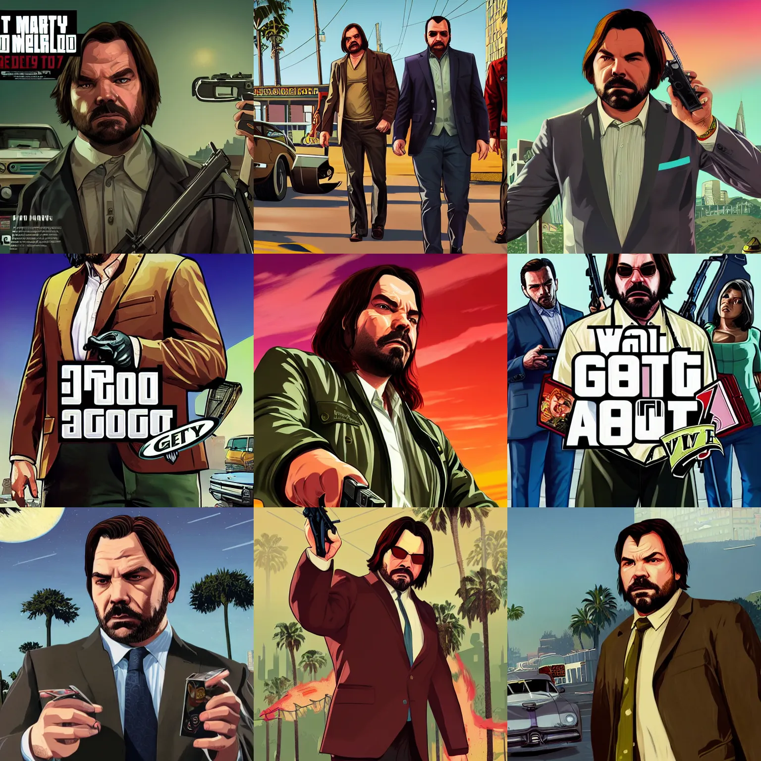 Prompt: matt berry in gta v promotional art by stephen bliss, no text