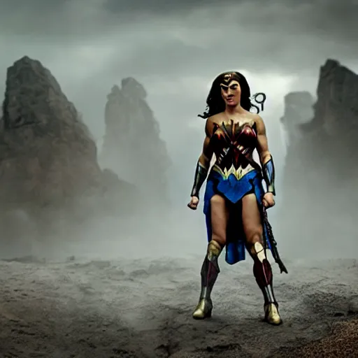 Image similar to Wonder Woman as Zuckerberg, movie still, cinematic Eastman 5384 film
