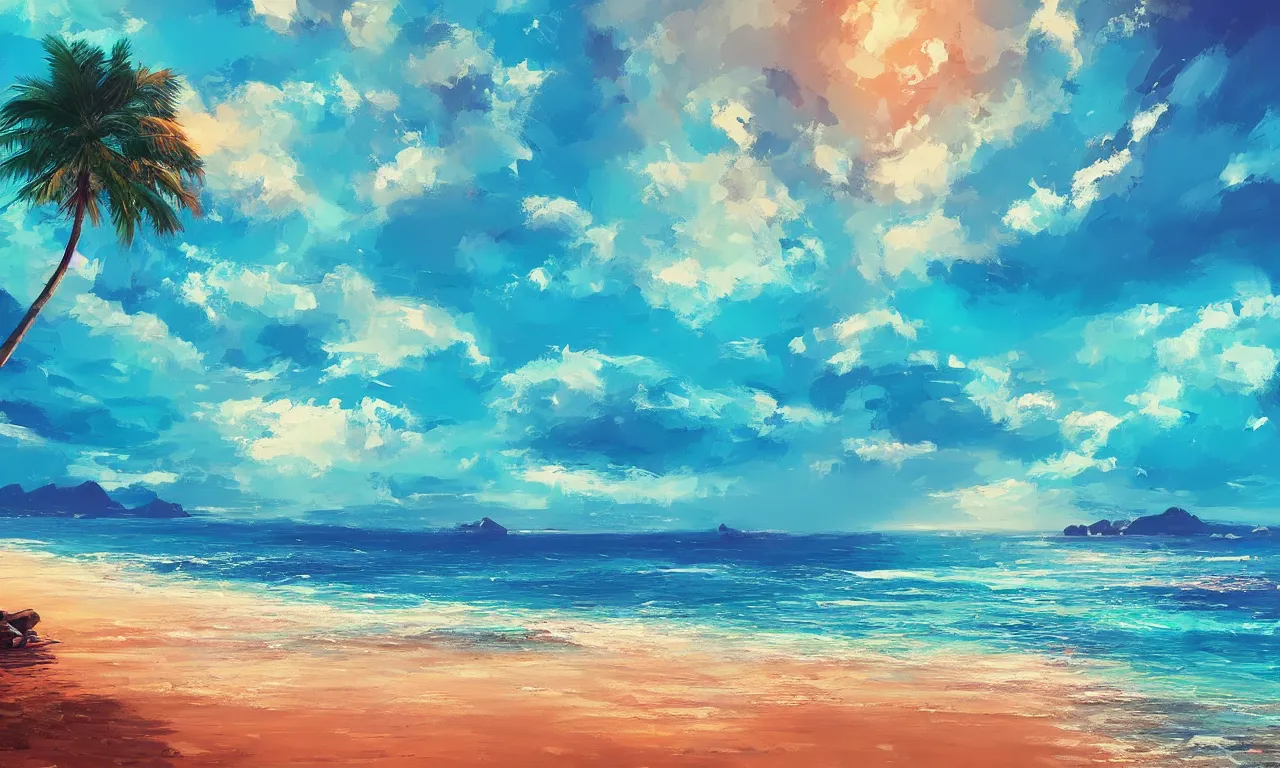 Image similar to paradise beach by alena aenami artworks in 4 k