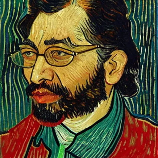 Prompt: sheikh mujib in the style of van gogh