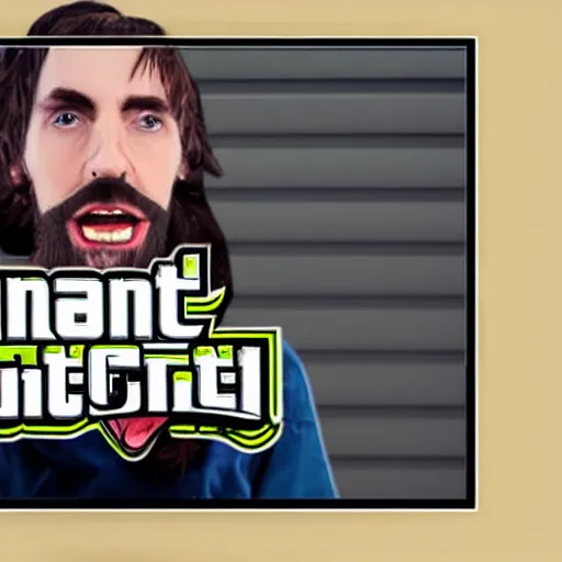 Image similar to asmongold as a GTA style character on a loading screen, 4k, high detail, high-resolution photograph, professional photography, ultra-detail