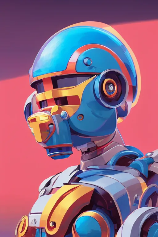 Image similar to metabots medabots medarotto medarot robot minimalist comics helmet mask neon cybereye, behance hd by jesper ejsing, by rhads, makoto shinkai and lois van baarle, ilya kuvshinov, rossdraws global illumination ray tracing hdr radiating a glowing aura