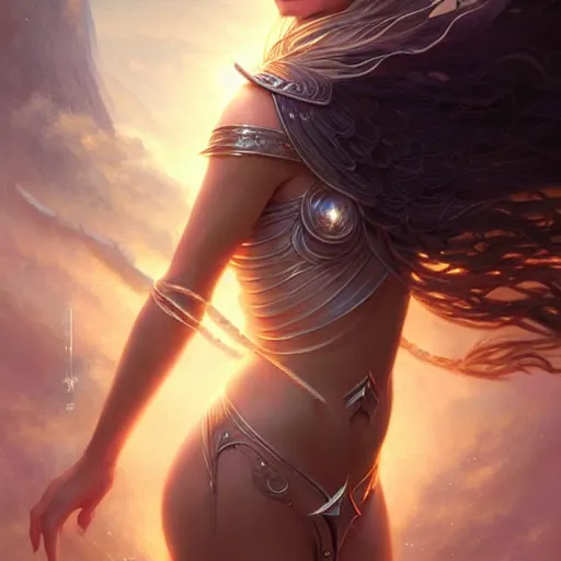 Image similar to star goddess, fine art, awesome fantasy book cover on pinterest, award winning, dark fantasy landscape, fantasy magic, intricate, elegant, sharp focus, cinematic lighting, highly detailed, digital painting, concept art, art by wlop and artgerm and greg rutkowski, masterpiece, trending on artstation, 8 k