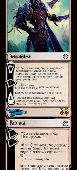 Image similar to magic the gathering card with comprehensible text