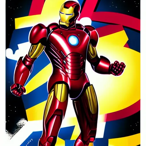 Image similar to iron man in old disney 9 0's style