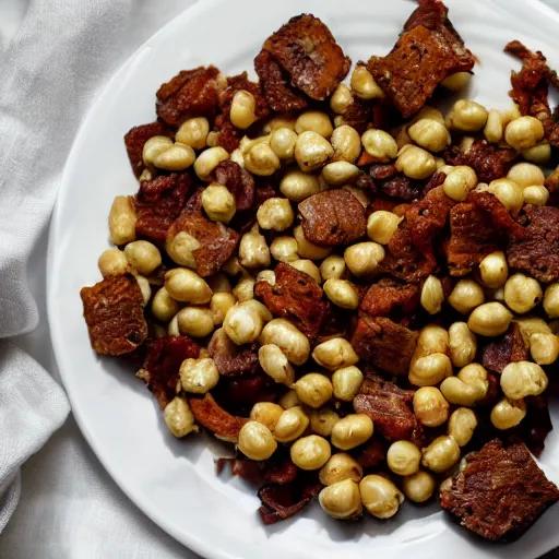 Prompt: plate of garbanzos with chorizo rehogado