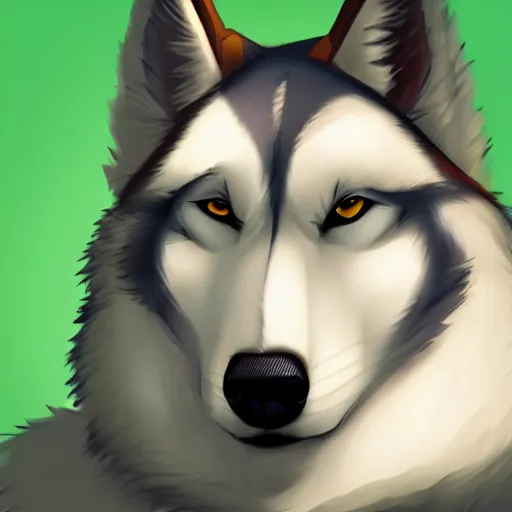 Prompt: Anthropomorphic husky, furry fandom, furry art