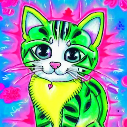 Image similar to An adorable kitten, by Lisa Frank