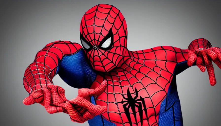 Image similar to spiderman looking seductively at the camera