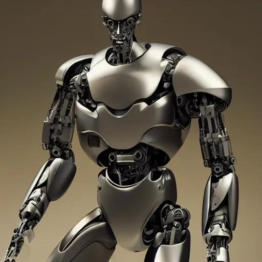 Image similar to advanced robust masculine robotic cyborg design, studio octane render