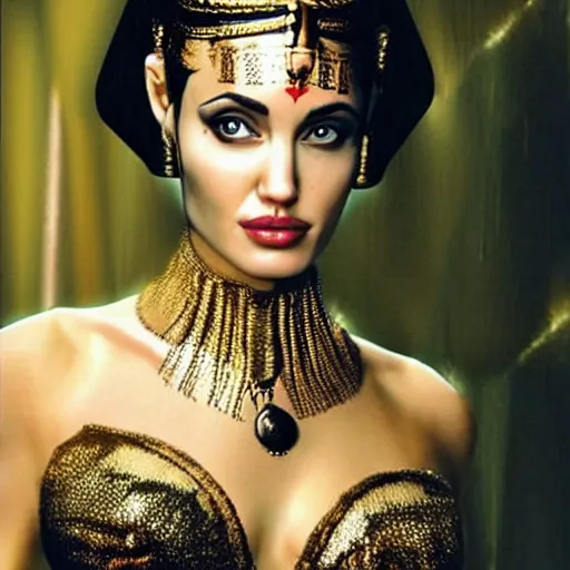 Prompt: cleopatra is angelina jolie