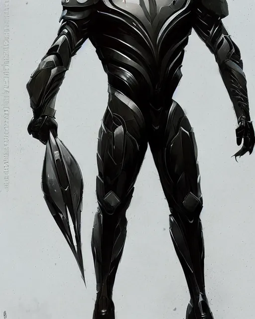 Prompt: wiry muscular male smooth sleek black pearlescent sci - fi armor, by greg rutkowski and mark brookes and jim burns and tom bagshaw and magali villeneuve, trending on artstation