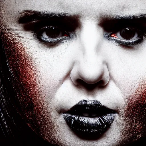 Prompt: mikhail gorbachev headshot head shot portrait live performance as gothic metal singer in makeup make-up