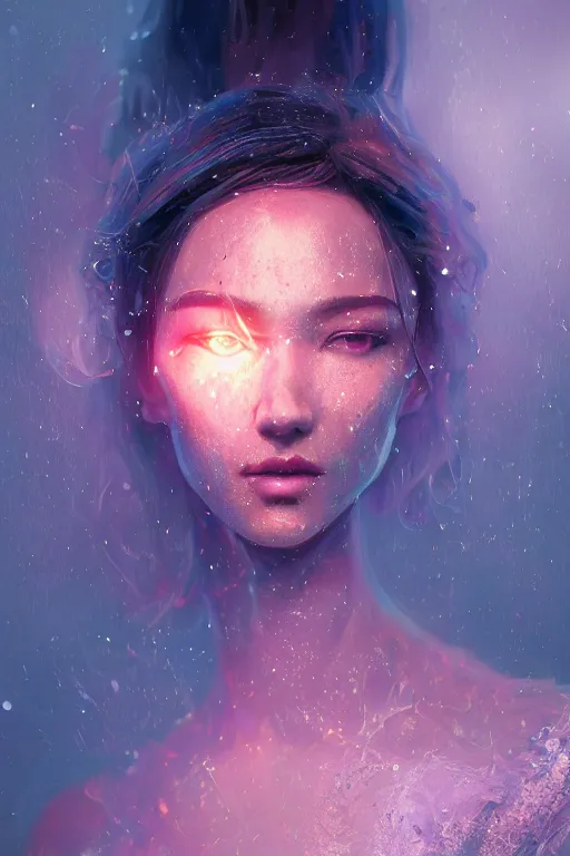 Prompt: A fancy portrait of a crystalized human by Greg Rutkowski, beeple, Sung Choi, Mitchell Mohrhauser, Maciej Kuciara, Johnson Ting, Maxim Verehin, Peter Konig, final fantasy, macro lens, 35mm, 8k photorealistic, cinematic lighting, HD, high details, dramatic, dark atmosphere, trending on artstation