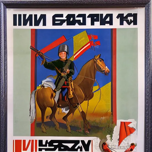 Prompt: USSR Poster of Medieval Army