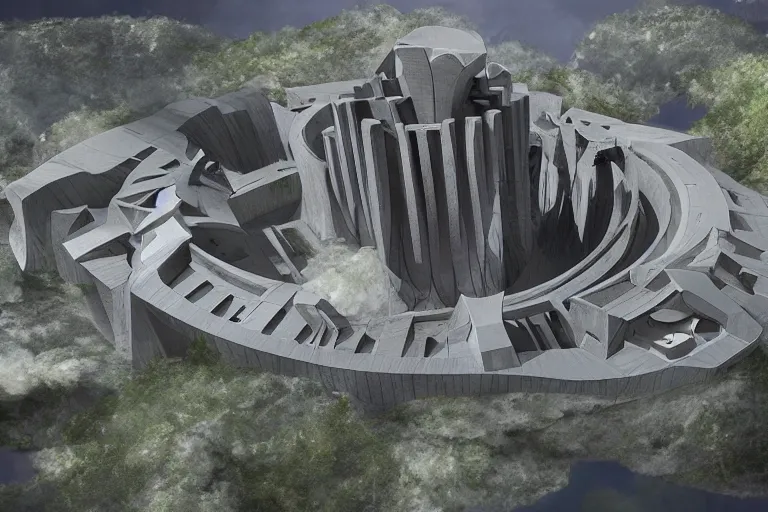 Image similar to a futuristic mega castle utopian city made of stone