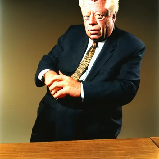 Image similar to uhd photorealisitc candid photo of kent brockman. photo by annie leibowitz