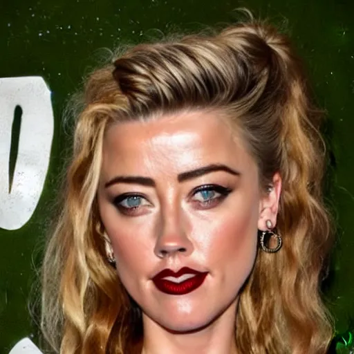 Image similar to gourd shaped like the face of amber heard hybrid intercross mix as a gourd