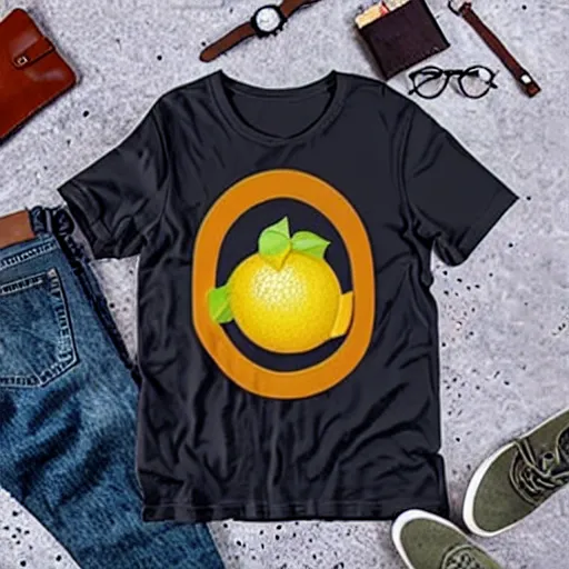 Image similar to t shirt design with a lemon