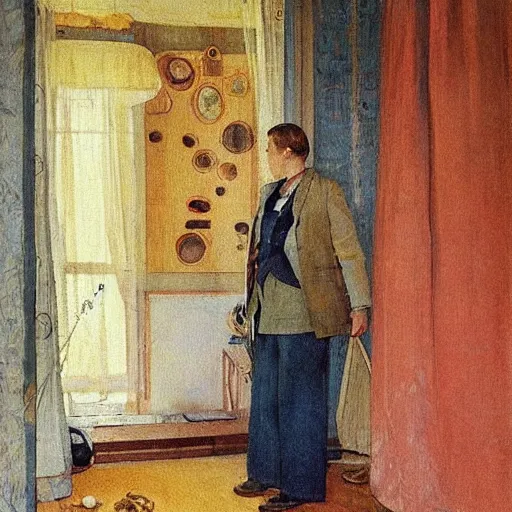 Image similar to modern stylized oil painting by carl larsson