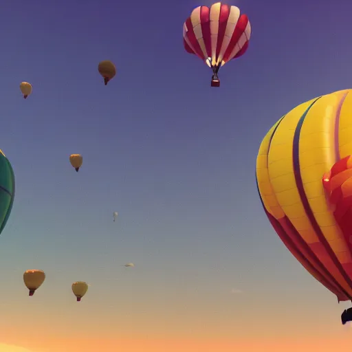 Prompt: seagull in a hot air balloon in a pixar movie style render