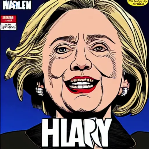 Prompt: Hillary Clinton in a Marvel Comic Book