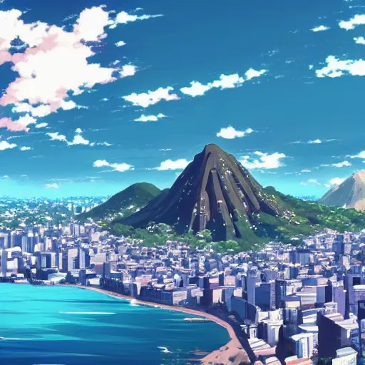 Prompt: beautiful anime Rio de Janeiro by makoto shinkai