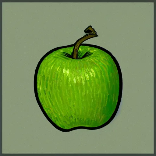 Image similar to an apple by vincent van gogh, digital art, trending on artstation