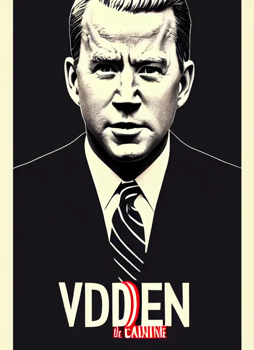 Image similar to biden, channing tatum portray united states president joe biden, minimalist movie poster, theatrical poster, fan art, digital art, trending on artstation