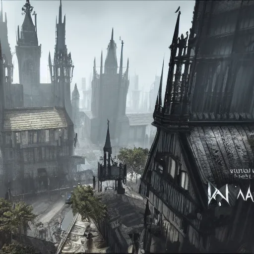 Image similar to grimdark gothic city, unreal engine, 8 k, ultra realistic, ultra detail