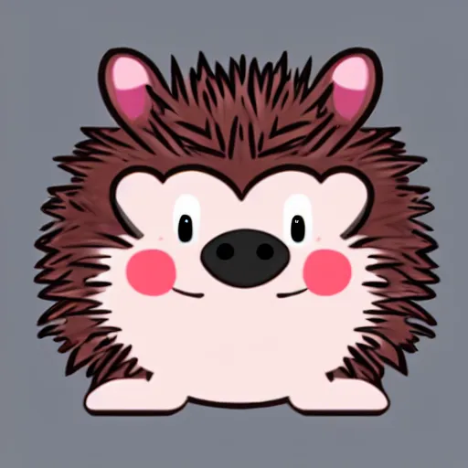 Image similar to twitch emote of a cute hedgehog