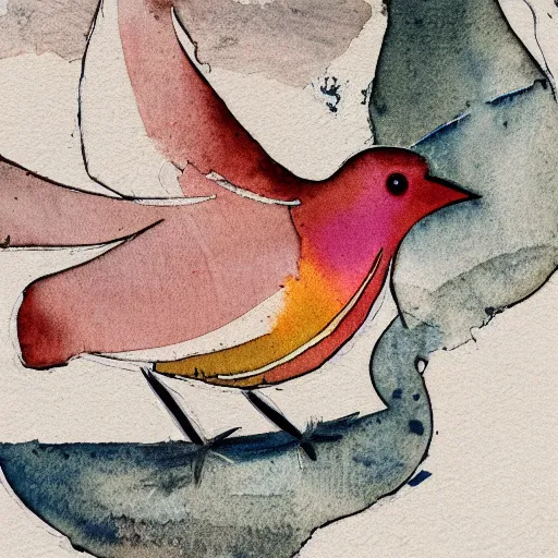 Prompt: bird, abstract, vintage, artistic, sharp focus, masterpiece, watercolor, illustrated by bryen frost