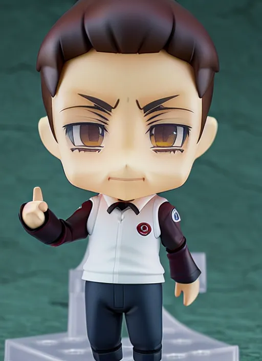 Image similar to a anime nendoroid of elon musk, car tesla 3, figurine, product photo, osamu tezuka, macoto takahashi, chibi, q posket, 8 k realistic, 3 d, cryengine, exquisite, two hands, smile, focus, symmetrical face, artstation, frostbite 3 engine