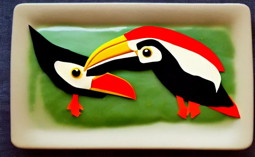 Prompt: aspic made from toucans