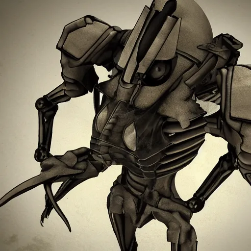 Image similar to A humanoid mosquito, reminiscent of a winged medieval knight. Metal gear solid style.