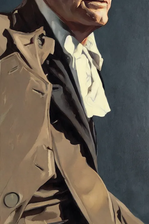 Image similar to dale cooper, painting by jc leyendecker!! phil hale!, angular, brush strokes, painterly, vintage, crisp