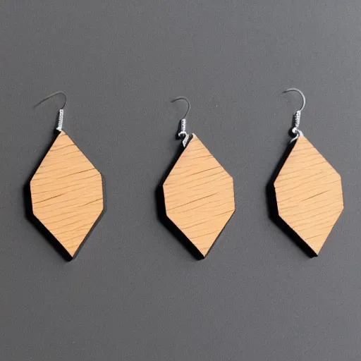 Image similar to lasercut segmented 2d wood earrings, graphic designs from the English Beat