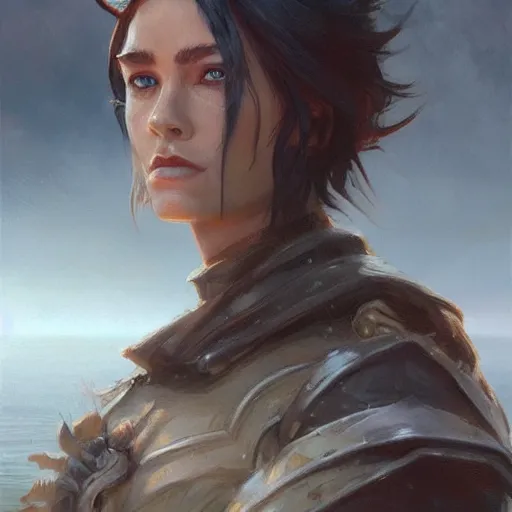 Image similar to dungeons and dragons character closeup portrait, dramatic light, lake background, 2 0 0 mm focal length, painted by stanley lau, painted by greg rutkowski, painted by stanley artgerm, digital art, trending on artstation