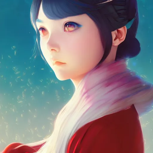 Image similar to beautiful yuna the summoner has a headache. optical illusion art by ilya kuvshinov lois van baarle ross tran range murata artgerm katsuhiro otomo norman rockwell. highly detailed intricately sharp focus mystically trending deviantart, pinterest, vogue italia, unreal engine 5, 4 k uhd image