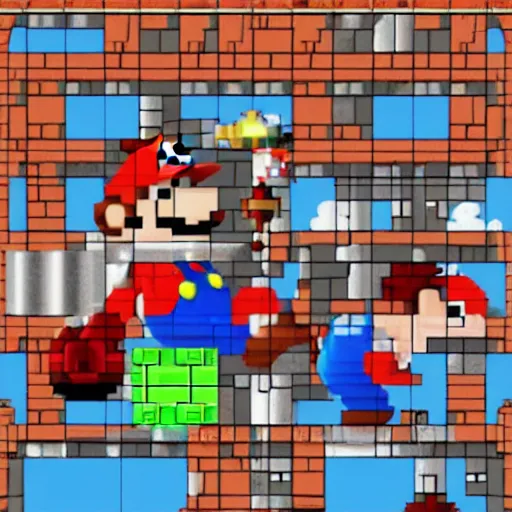 Prompt: a mix of Super Mario Bros and JesusChrist