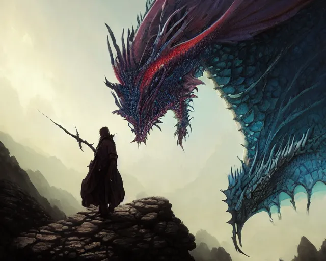 Image similar to highly detailed portrait of a fantasy dragon, in dragon ’ s dogma : dark arisen, stephen bliss, unreal engine, fantasy art by greg rutkowski, loish, rhads, ferdinand knab, makoto shinkai and lois van baarle, ilya kuvshinov, rossdraws, tom bagshaw, global illumination, radiant light, detailed and intricate environment