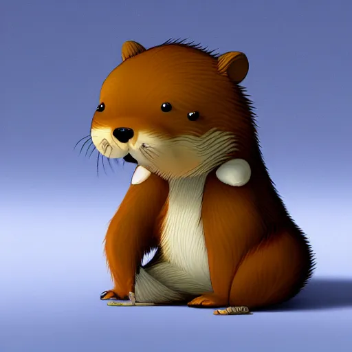Image similar to anthropomorphic beaver Character design, original design by Akira Toriyama, samurai, tough mood, 8k, Akira Toriyama, highly detailed